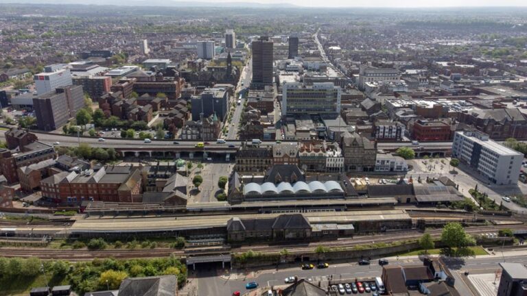 Middlesbrough Station from above – a new third platform is the next phase of the project.