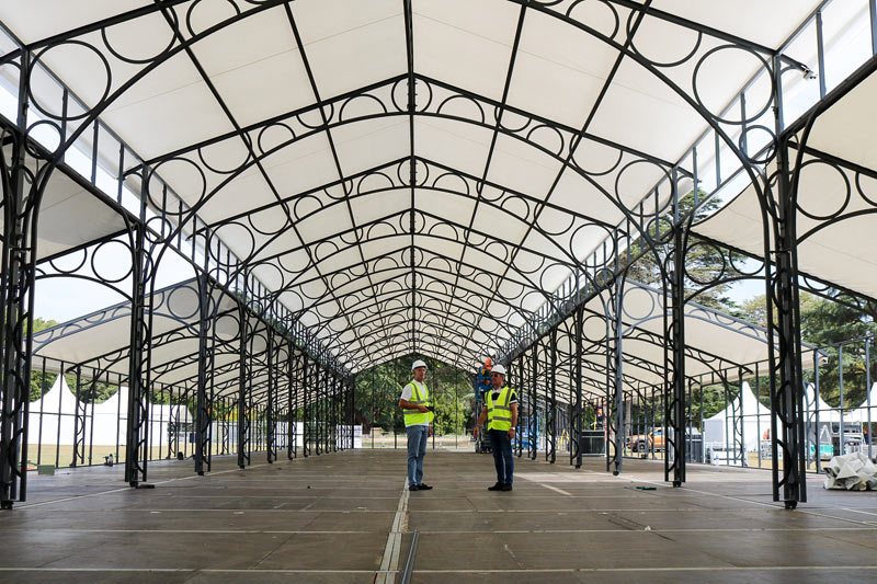 Andrew and David Bagley oversee the build of Salon Privé's Automotive Gallery at Blenheim Palace