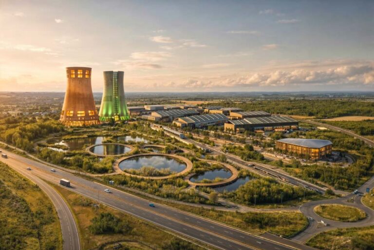 AI design concept of Ratcliffe-on-Soar power station (cred. Qasim Iqbal, CPMG Architects)