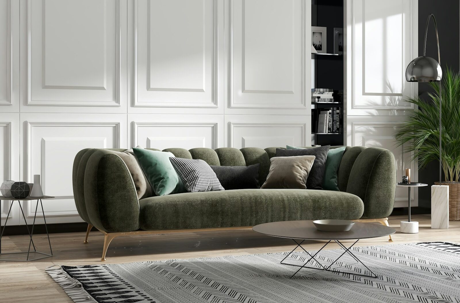 green and brown sofa chair