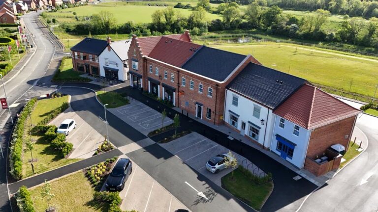 The commercial units at Wellington Place, Market Harborough all fully let on long-terms leases negotiated by Wells McFarlane. (Credit: Wells McFarlane)