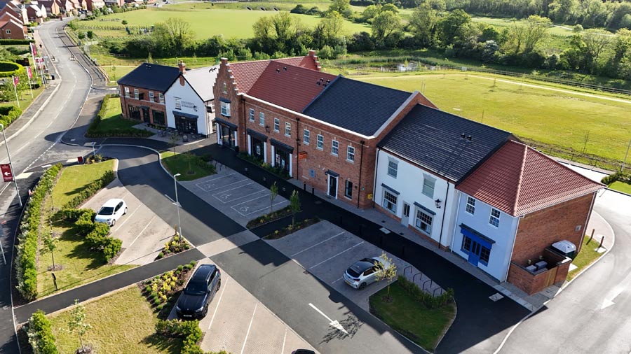 The commercial units at Wellington Place, Market Harborough all fully let on long-terms leases negotiated by Wells McFarlane. (Credit: Wells McFarlane)