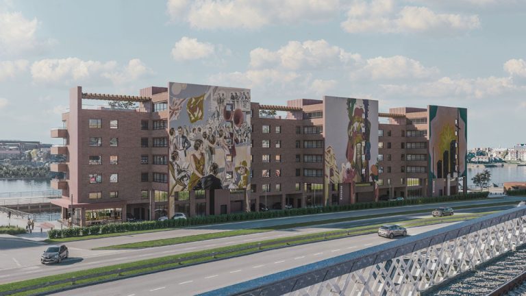 CGI of the proposed second development at Yorkhill Quay which will include a landmark large scale public art gallery