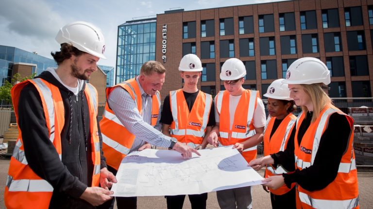 From-left-David-Bloor-Assistant-course-leader-Idsall-School-Martin-Hill-Project-Manager-Connor-Poole-17-George-Wright-16-Andriane-Usherwood-Brown-and-Emily-Myatt-1