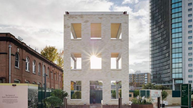 The Design Museum advocates for low-carbon construction with the Stone Demonstrator public installation at Earls Court