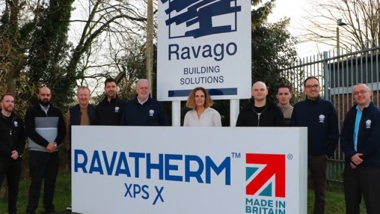 Members of the Ravago Building Solutions UK team outside the King's Lynn manufacturing plant