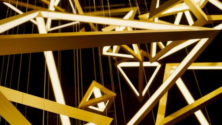 pyramid shaped chandeliers
